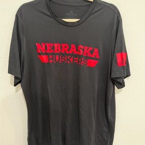 adidas Nebraska Huskers Black and Red T-Shirt
